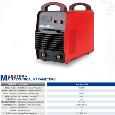 Máquina de soldadura por arco de inversor MMA-400D 400amp IGBT Soldadora de arco industrial MOTOR CC 25KG