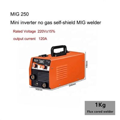 120A Flux Cored Wire Mini Inverter Sin gas Auto-escudo MIG máquina de soldadura MIG 200