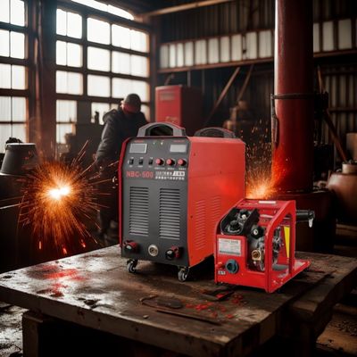 50 KG de trabajo pesado 380V MIG / MMA soldador de doble propósito NBC-500 WeldMaster con alimentador de alambre