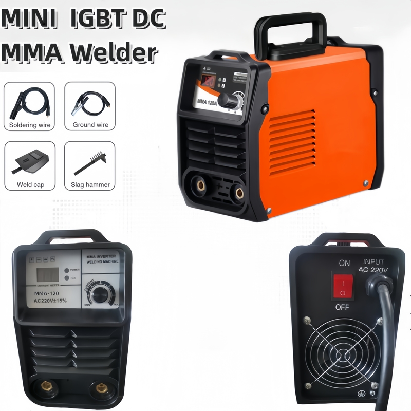 Saldadora MMA Mini portátil IGBT DC con corriente de salida nominal de 120 A y voltaje de entrada AC220V